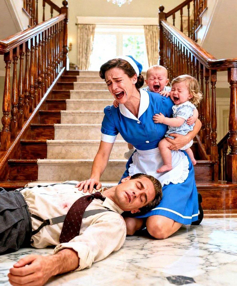 Efter att ha fallit nerför trappan låtsades miljonären vara medvetslös – vad barnflickan gjorde härnäst fick honom att bryta ihop i tårar.