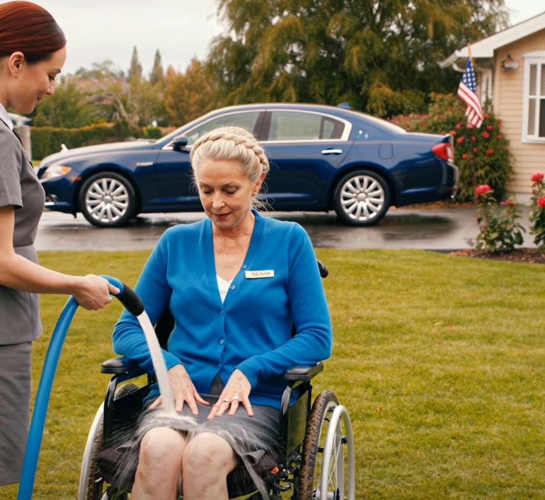 Jag satt tyst i rullstol i 12 år eftersom min son inte klarade av tanken på att jag kanske skulle hoppas igen. Sedan rullade vår nya hembiträde mig ut på gräsmattan i Plano, Texas, satte trädgårdsslangen på en mild duschinställning och började skölja mitt hår som om hon gjorde klart en vanlig söndagssyssla. Min son kom springande nerför uppfarten i sin marinblå kostym, och det hon sa sedan fick honom att frysa till där han stod. – Nyheter