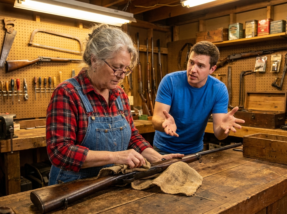 Young Gunsmith Laughed At The Old Rusty Rifle — Until The Woman Said, “That Serial Was Never Supposed to Exist”
